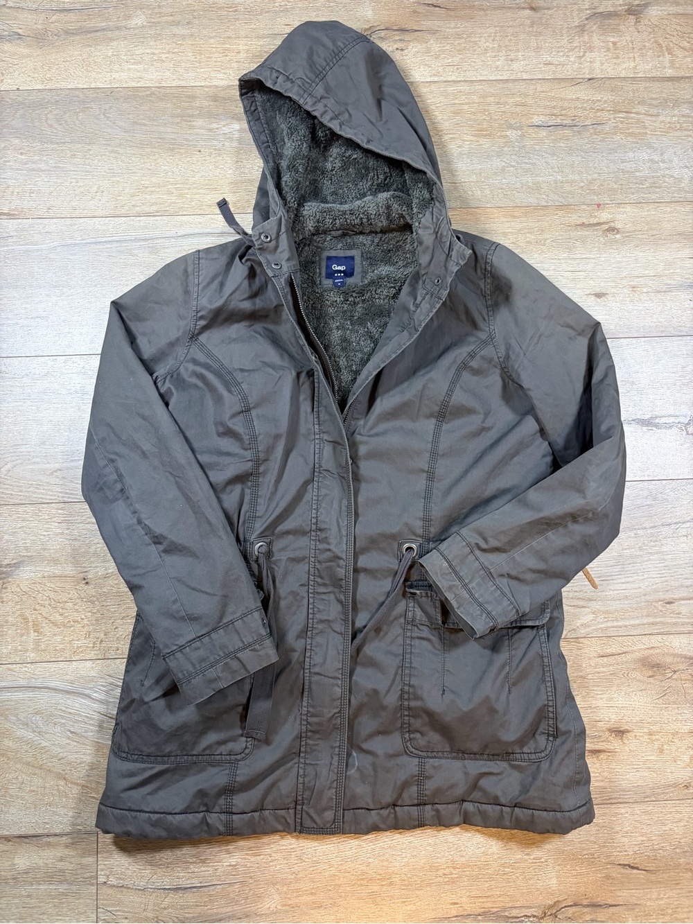 GAP Men's Hooded Field Jacket in Dark Olive